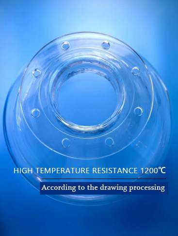 Customize Size Thickness Twin Tube Clear High Purity Flange Quartz Tube Fused Silica Polished Flange Ring Bending Welding
