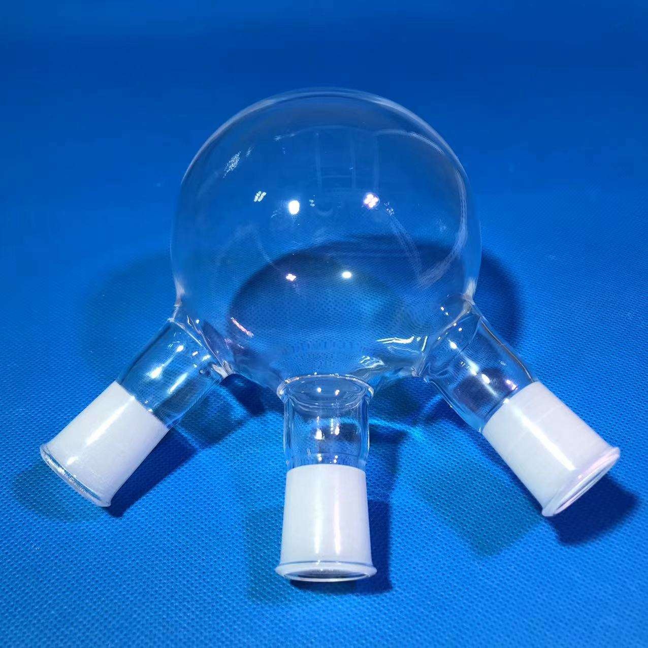 High Temperature Resistance Transparent Quartz Glass Twin Tube Bottom Flask Bending/Welding/Cutting/Moulding Services Lab Use