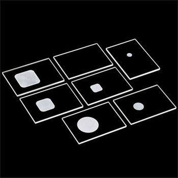 Fused quartz glass sheet for XRD sample holder with slot