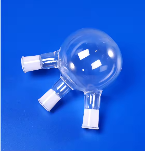High Temperature Resistance Transparent Quartz Glass Twin Tube Bottom Flask Bending/Welding/Cutting/Moulding Services Lab Use