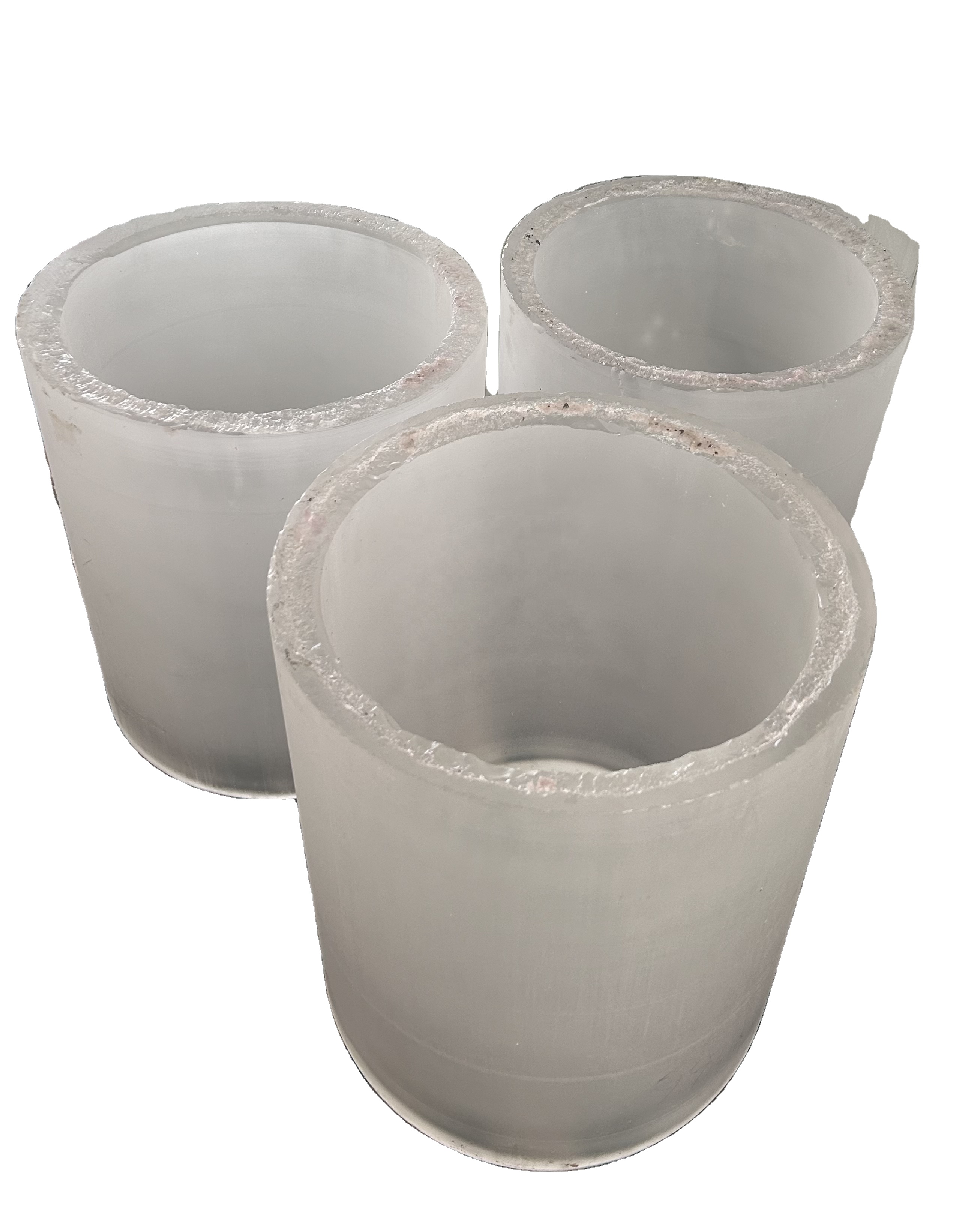 Open Ended Fused Quartz Frosted Glass Cylinder Ingot