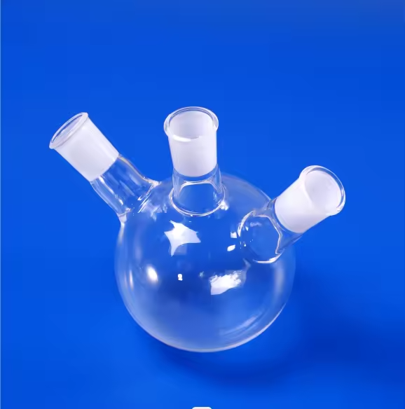 Lab Quartz Glass Twin Tube Bottom Flask